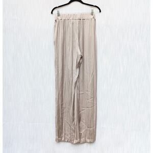Zara Satin High-Rise Pleated Wide Leg Dress Pants, size XS